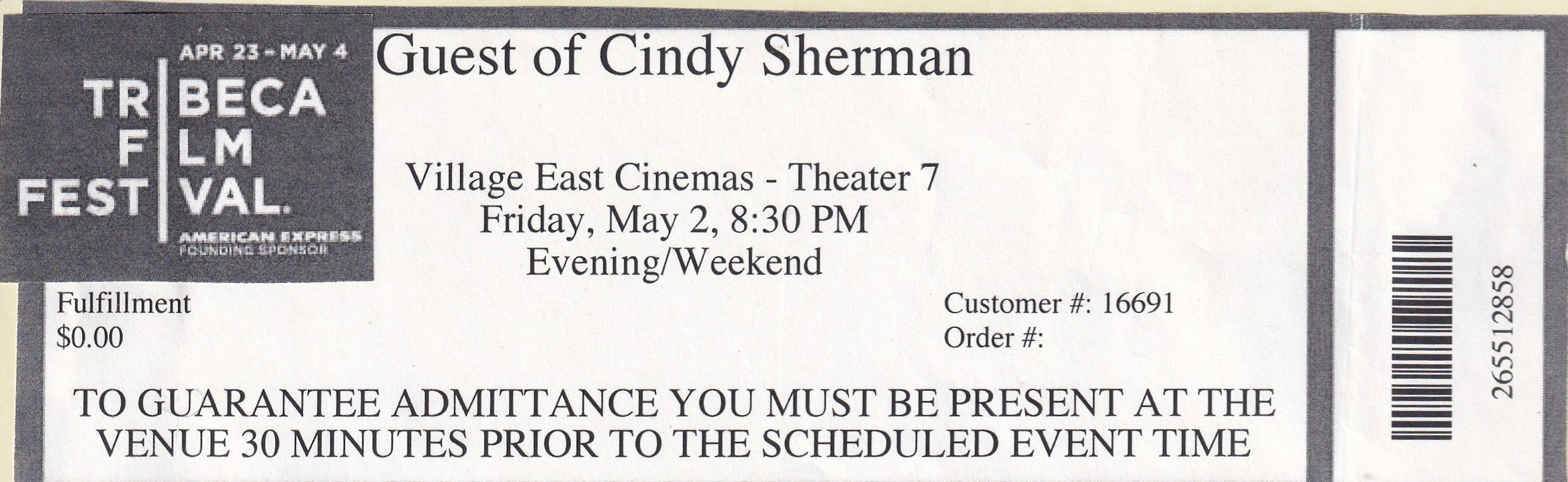 Guest of Cindy Sherman